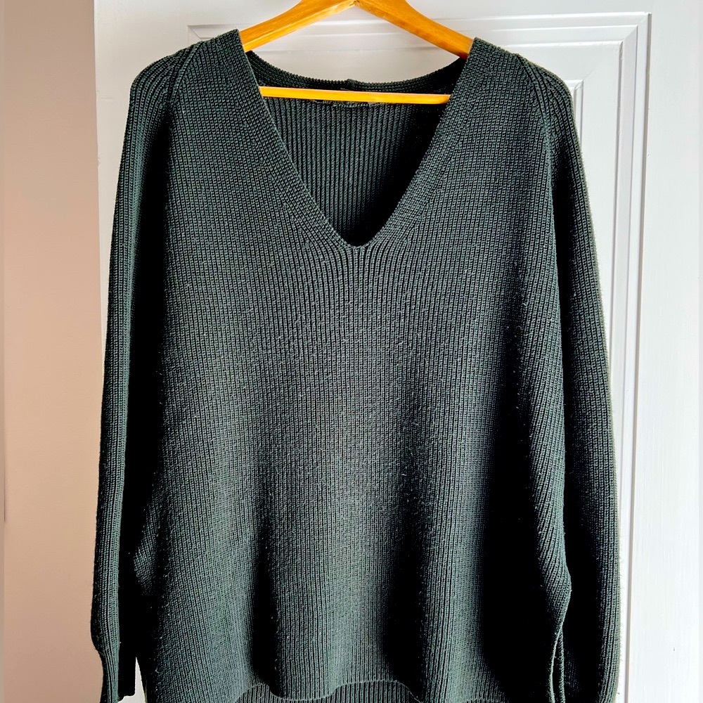 Athleta V-Neck Tunic Side Split Sweater - image 1